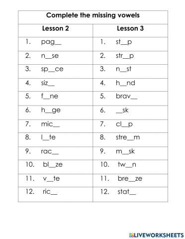 LESSON 2 and 3 SPELLING