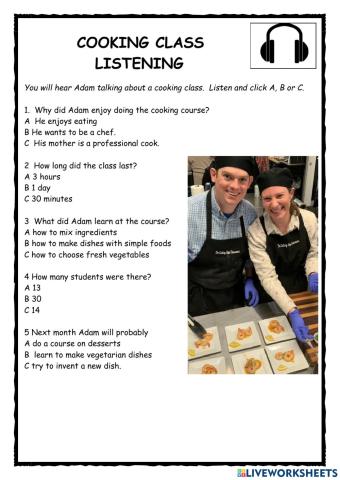 Cooking Class Listenign