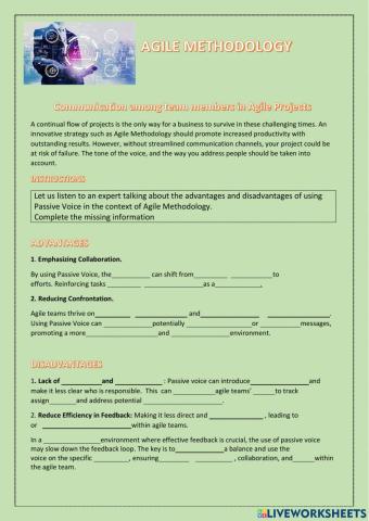 Advantages of Passive and Active Voice in the context of agile methodology