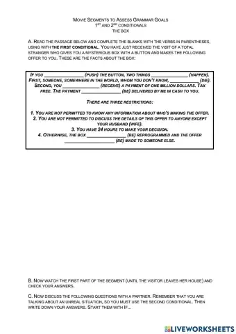 First and Second conditional