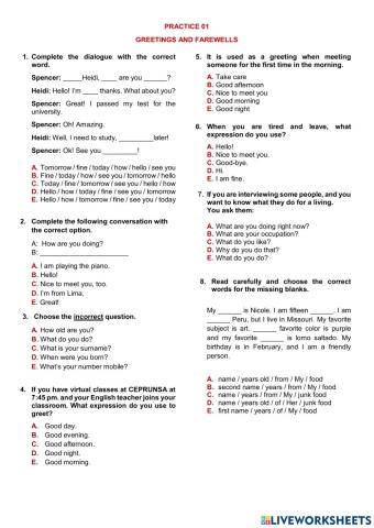 Greeting and farewell