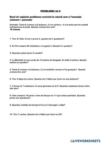 Problemes 15t II