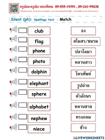 Silent (ph): Spellings test  : Match