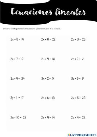 Ecuaciones lineales