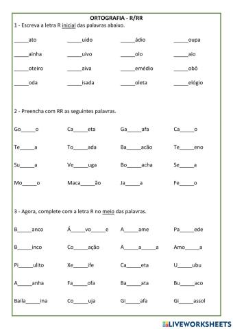 Ortografia - R-RR