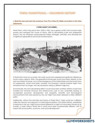 Changing history - Third conditional