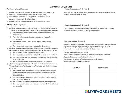 Examen Online- Google Docs