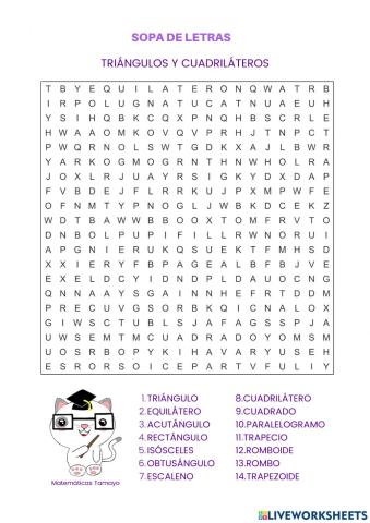 Sopa de letras MATEMATICO