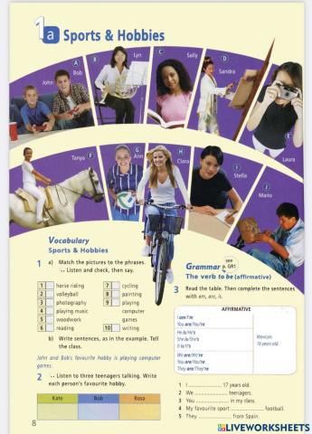 Prime Time 1. Unit 1. Lesson 1a. Sports and Hobbies