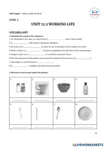 LEVEL 1 UNIT 12.2 WORKING LIFE'
