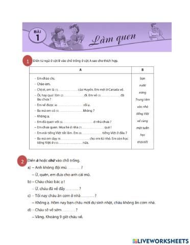 Chủ đề làm quen