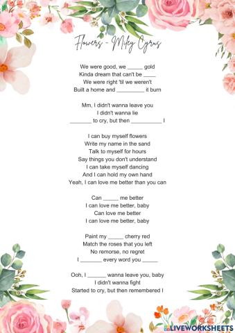 Flowers - miley cyrus