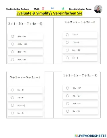 Studienkolleg bochum aufnahmeprüfung mathe - Vereinfachen Sie