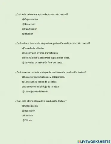 Etapas producción de textos