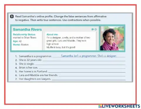 Verb to be -negative statements