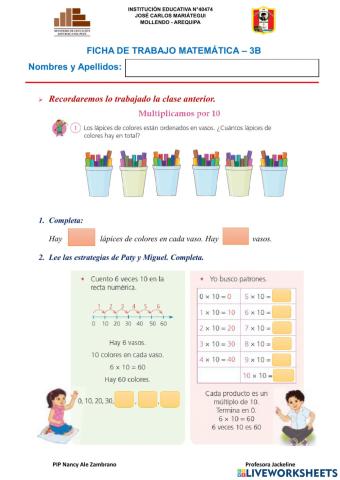 Tabla de Multiplicar del 10
