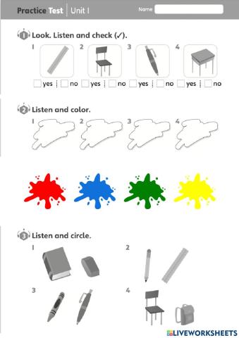 Big english 1  - unit 1 - test