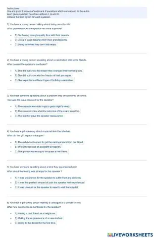 Listening fce - test 6