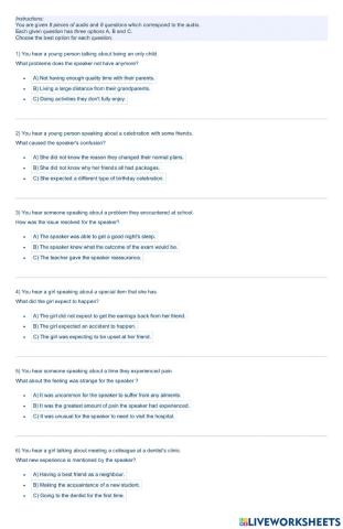 Listening fce - test 6