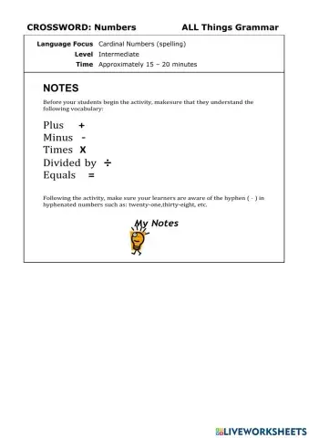 Numeros cardinales en inglés