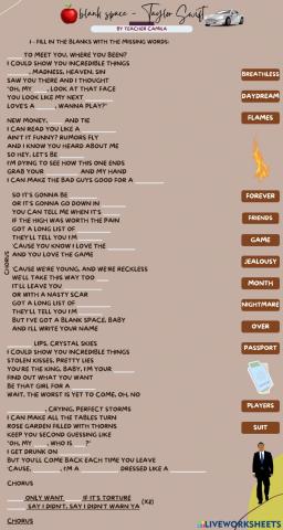 Blank Space - Taylow Swift
