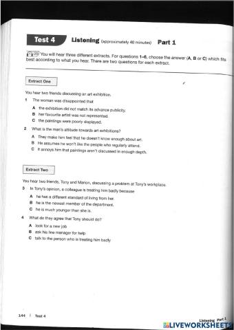 Listening Training CAE all parts test 4