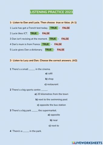 TEENS  Listening Practice