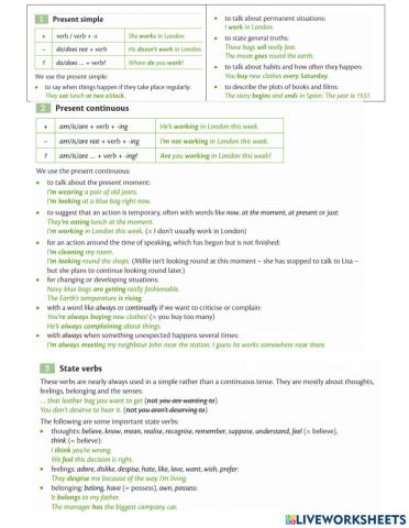 Present Simple VS Present Continuous