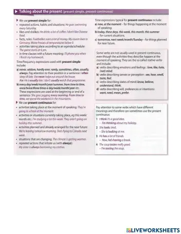 Present Simple VS Present Continuous