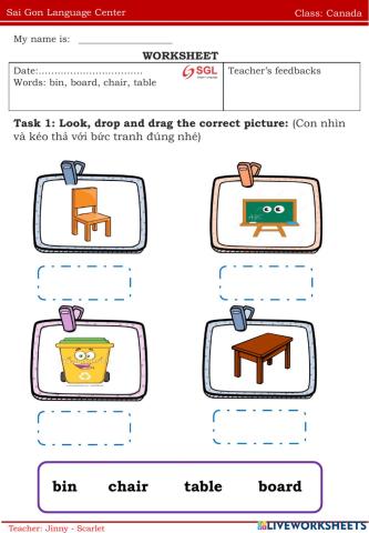 Canada bin, board, table, chair 23.06