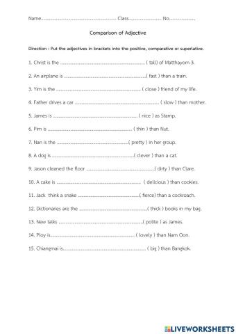 Comparison of adjective