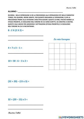 Prime espressioni con parentesi tonde