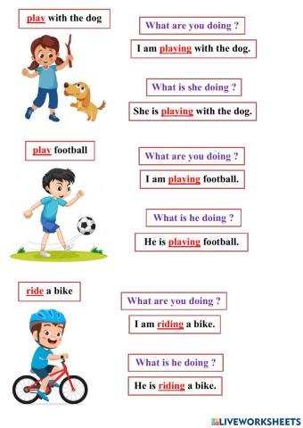 What are you doing - what is he doing - what is she doing