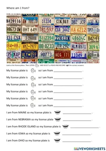 Spelling license plates
