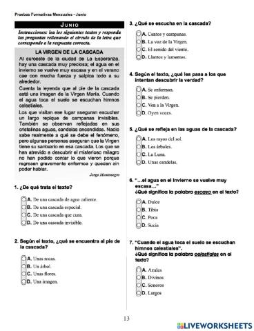 Prueba Formativa Junio