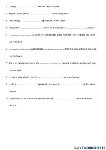 Grammar review - tenses