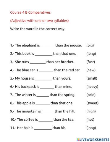 Comparative short adjectives