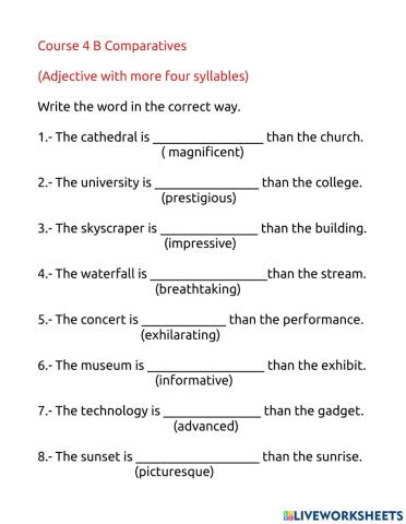 Comparative Long Adjectives