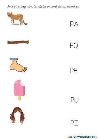 Sílabas  pa,pe,pi,po,pu