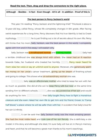 Connectors and elements of an opinion essay