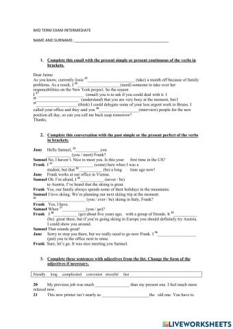 Mid term test business result int.