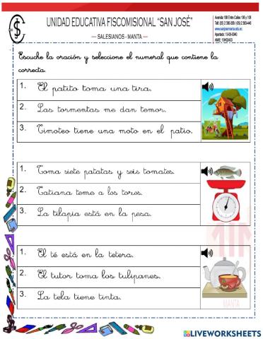 Lectura con fonemas m,p,s,l,t