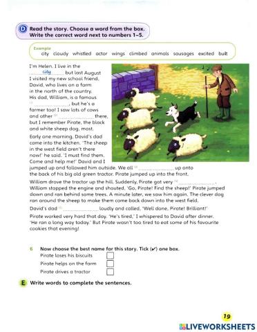 Flyers Reading and Writing Part 5