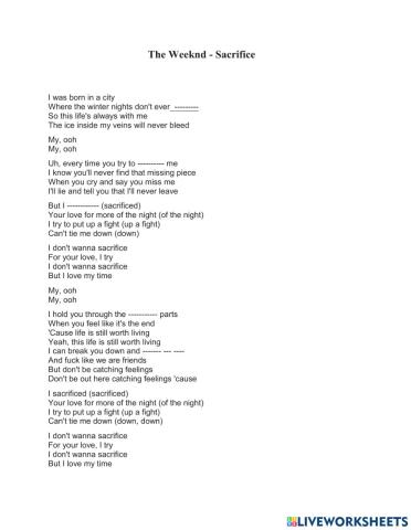 The weeknd sacrifice