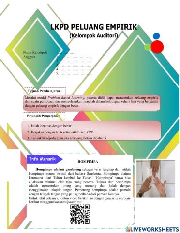 LKPD Peluang Empirik (Kelompok Auditori)
