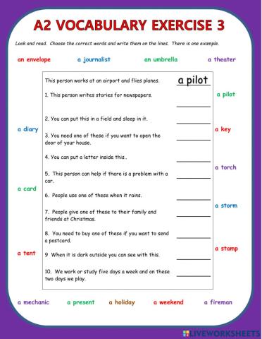 A2 Vocabulary 3