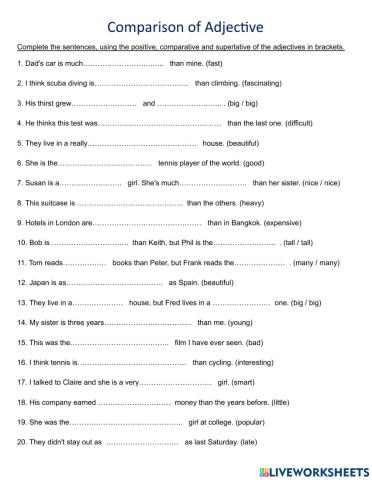 Comparison of adjectives