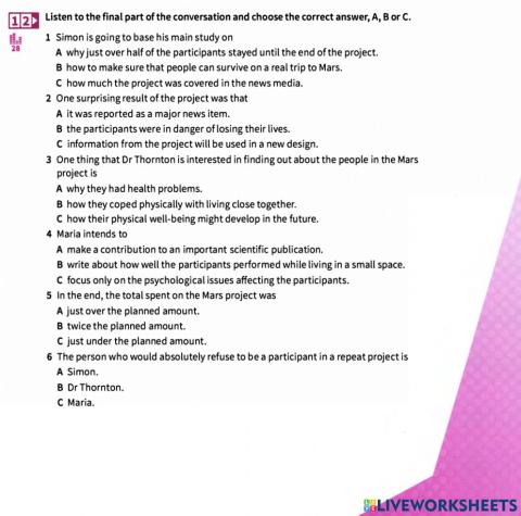 IELTS B - Lesson 5 - Activity 12