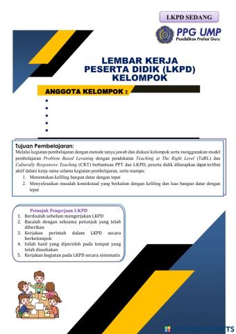 LKPD Sedang Materi Bangun Datar Persegi Persegi Panjang