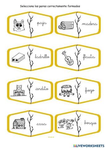 Lectura de palabras los tres chanchitos